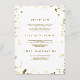 Tarjeta De Recepción Detalles del Boda de Confetti Gold - Información