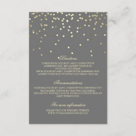 Tarjeta De Recepción Detalles del Boda de Confetti Gold - Información