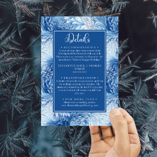 Tarjeta De Recepción Detalles del Boda de copos de nieve azules Winter