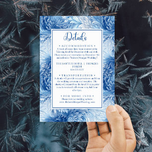 Tarjeta De Recepción Detalles del Boda de copos de nieve azules Winter 