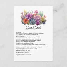 Tarjeta De Recepción Detalles del Boda de Desert Hues Floral