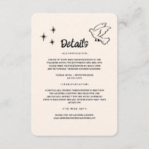 Tarjeta De Recepción Detalles del Boda de dibujos de mano Funky Doodle