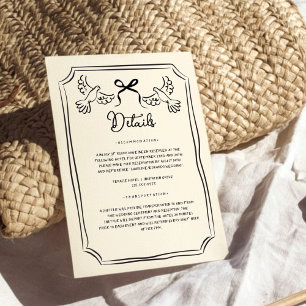 Tarjeta De Recepción Detalles del Boda de dibujos de mano Funky Doodle