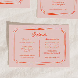 Tarjeta De Recepción Detalles del Boda de diversiones de colores dibuja