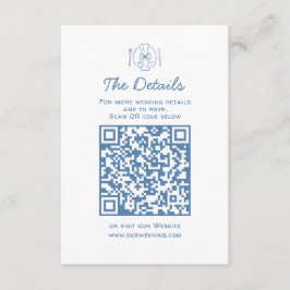 Tarjeta De Recepción Detalles del Boda de Doodles caprichosos Código QR