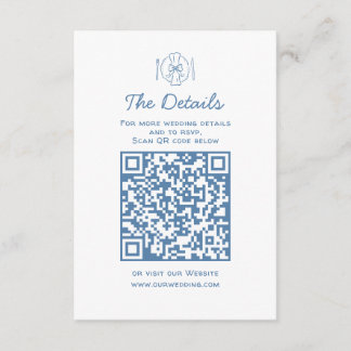 Tarjeta De Recepción Detalles del Boda de Doodles caprichosos Código QR