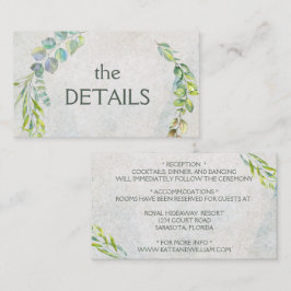 Tarjeta De Recepción Detalles del Boda de ecología de eucalipto rústico