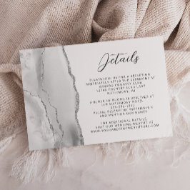 Tarjeta De Recepción Detalles del Boda de escritura moderna Agate Gray