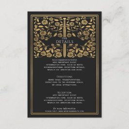 Tarjeta De Recepción Detalles del Boda de espadas medievales Black Roya