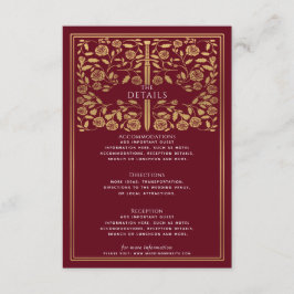 Tarjeta De Recepción Detalles del Boda de espadas medievales de Red Roy