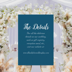 Tarjeta De Recepción Detalles del Boda de estilo sencillo azul verde az