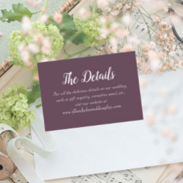 Tarjeta De Recepción Detalles del Boda de estilo sencillo de ecompador