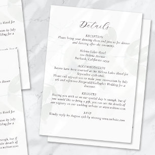 Tarjeta De Recepción Detalles del Boda de eucalipto silenciado