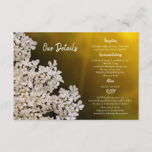 Tarjeta De Recepción Detalles del boda de flor silvestre Lace de la Rei