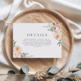 Tarjeta De Recepción Detalles del Boda de flores de primavera de jardín