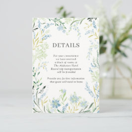 Tarjeta De Recepción Detalles del Boda de flores Delicadas de English M