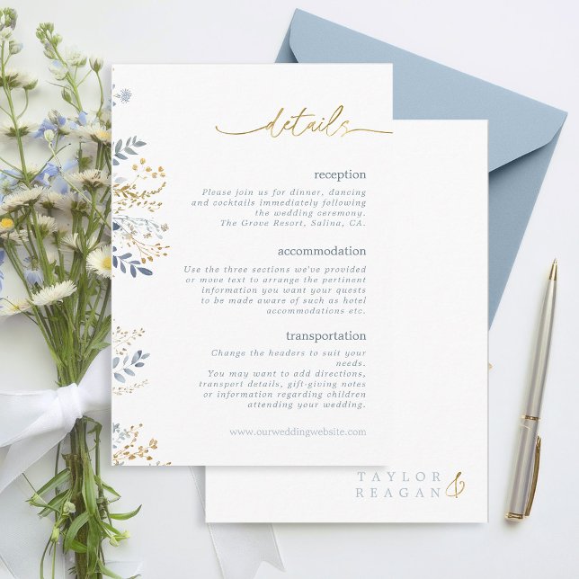 Tarjeta De Recepción Detalles del Boda de flores dulce ID1045 (Subido por el creador)