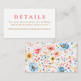Tarjeta De Recepción Detalles del Boda de flores silvestres