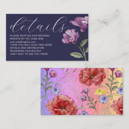 Tarjeta De Recepción Detalles del Boda de flores silvestres coloridas