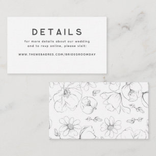 Tarjeta De Recepción Detalles del Boda de flores silvestres con mano de