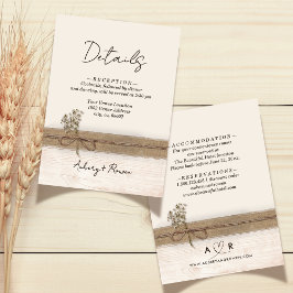 Tarjeta De Recepción Detalles del Boda de flores silvestres de Boho Bur