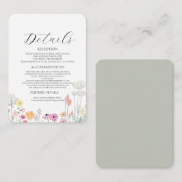 Tarjeta De Recepción Detalles del boda de flores silvestres de primaver