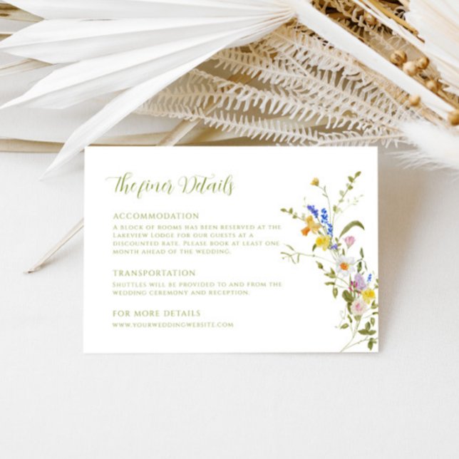 Tarjeta De Recepción Detalles del Boda de Flores Silvestres del jardín  (Subido por el creador)