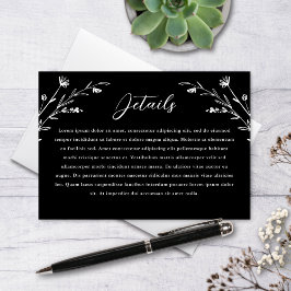 Tarjeta De Recepción Detalles del Boda de flores silvestres rusas blanc