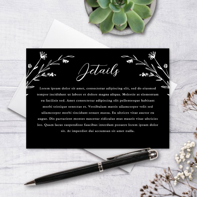 Tarjeta De Recepción Detalles del Boda de flores silvestres rusas blanc (Subido por el creador)