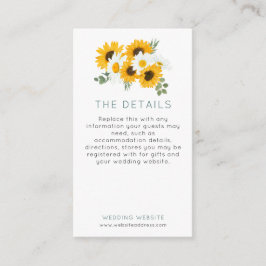 Tarjeta De Recepción Detalles del Boda de Flores Silvestres Rústicas MI