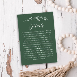 Tarjeta De Recepción Detalles del Boda de flores silvestres rusticas os