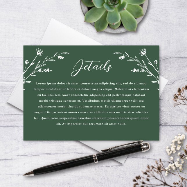 Tarjeta De Recepción Detalles del Boda de flores silvestres rusticas os (Subido por el creador)