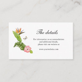 Tarjeta De Recepción Detalles del boda de flores tropicales