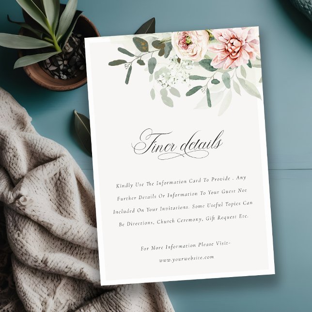 Tarjeta De Recepción Detalles del Boda de follaje Eucalyptus Peonies de (Subido por el creador)