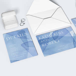 Tarjeta De Recepción Detalles del Boda de formas de acuarela modernas