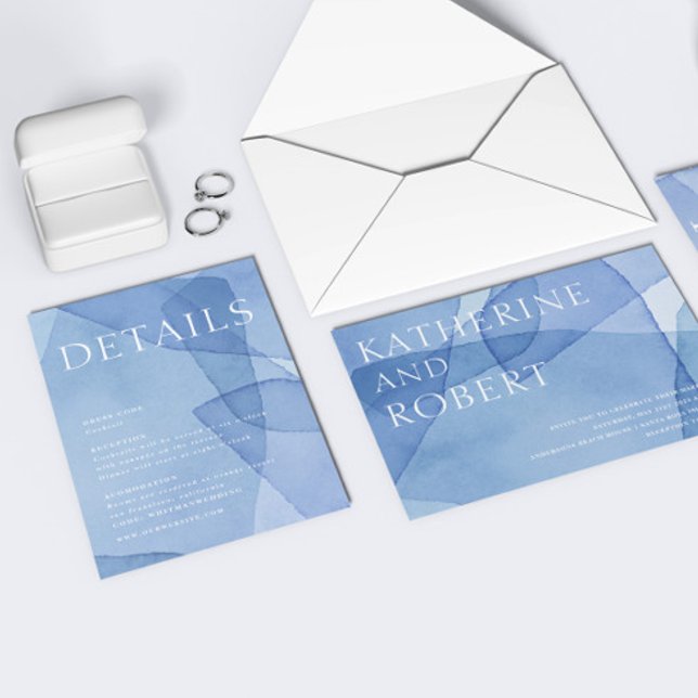 Tarjeta De Recepción Detalles del Boda de formas de acuarela modernas (Subido por el creador)
