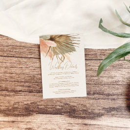 Tarjeta De Recepción Detalles del Boda de Grass Boho Pampas de Rusia