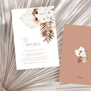 Tarjeta De Recepción Detalles del Boda de Grass Boho White Orchids Pamp