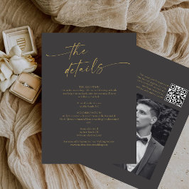 Tarjeta De Recepción Detalles del Boda de guión de caligrafía moderna d