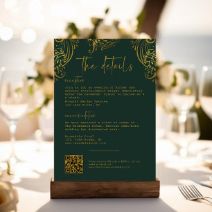 Tarjeta De Recepción Detalles del Boda de guiones de los Fragmentos de