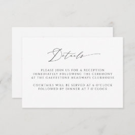 Tarjeta De Recepción Detalles del Boda de guiones elegante y moderno