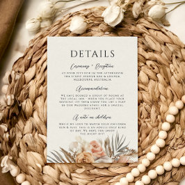 Tarjeta De Recepción Detalles del Boda de guirnaldas florales, Rosa pol