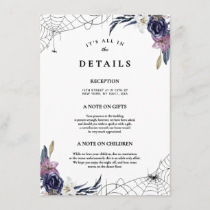 Tarjeta De Recepción Detalles del Boda de Halloween