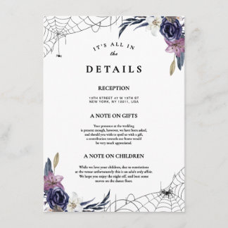 Tarjeta De Recepción Detalles del Boda de Halloween
