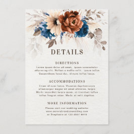 Tarjeta De Recepción Detalles del Boda de hierba de la Marina de Terrac