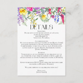 Tarjeta De Recepción Detalles del Boda de hierbas de flores silvestres