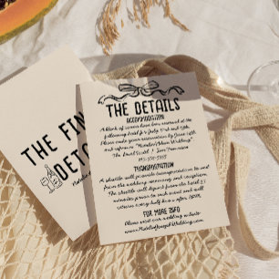 Tarjeta De Recepción Detalles del Boda de inclinación de arco dibujado 