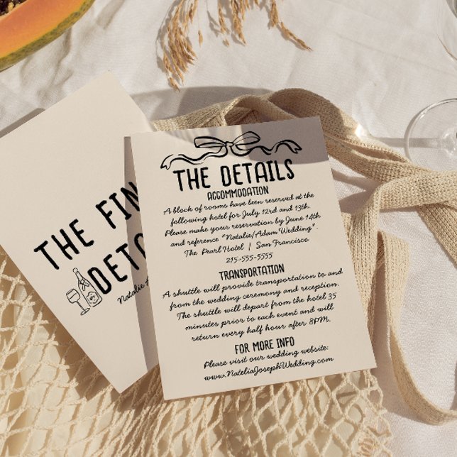 Tarjeta De Recepción Detalles del Boda de inclinación de arco dibujado  (Subido por el creador)