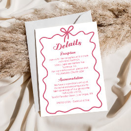 Tarjeta De Recepción Detalles del Boda de inclinación por mano capricho