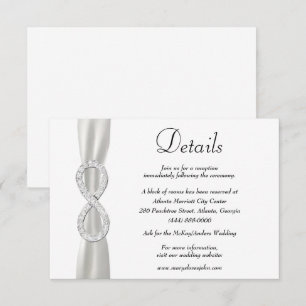 Tarjeta De Recepción Detalles del Boda de infinito de diamante de cinta